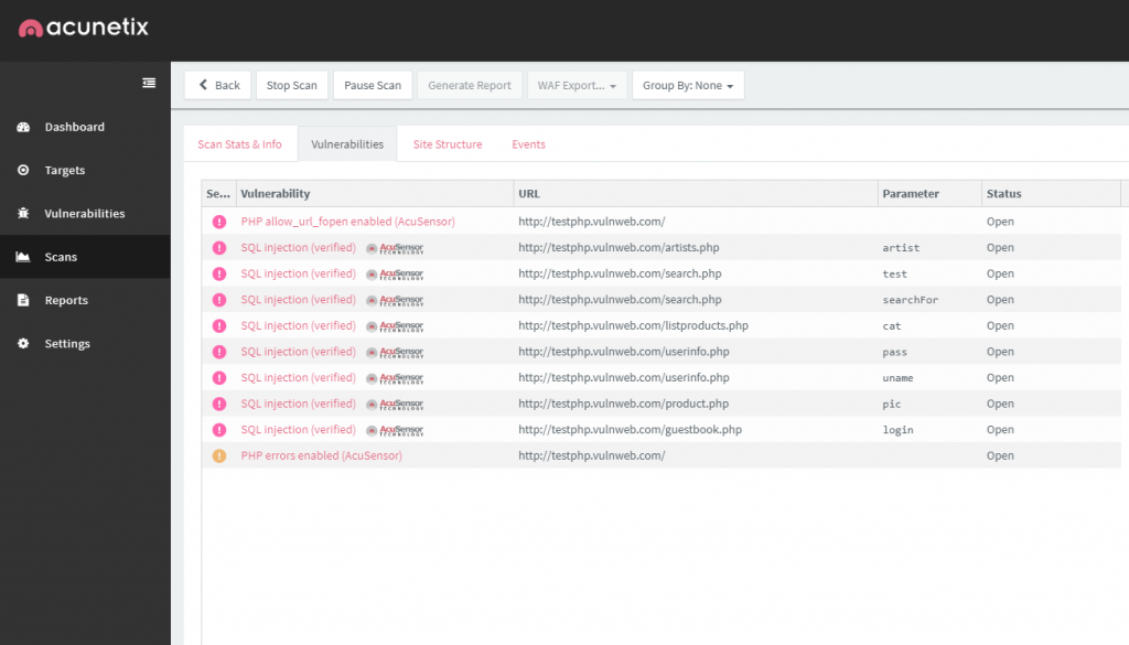SQL Injection Scanner | Acunetix