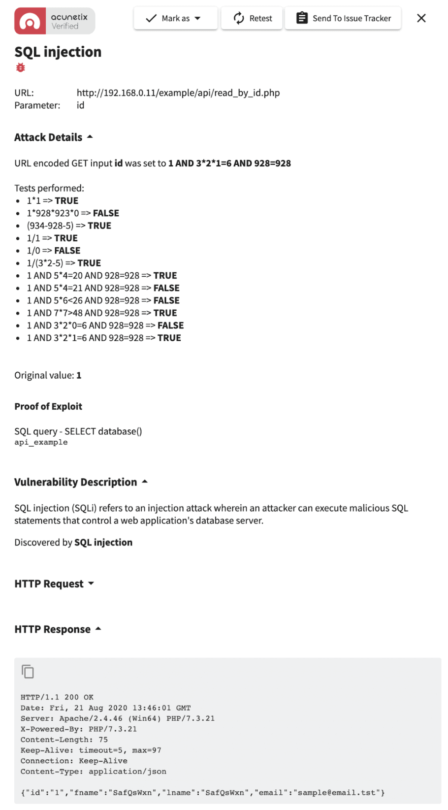 Scanning a REST API for Vulnerabilities | Acunetix