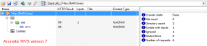 Example of crawl in Acunetix WVS 7