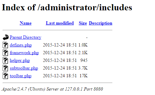 Directory Listing in Apache HTTP Server on a Joomla! site