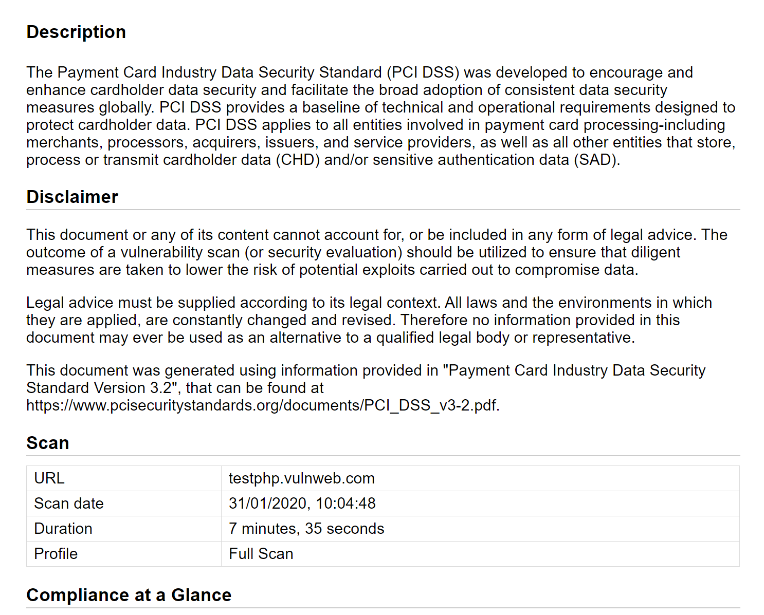 PCI DSS report