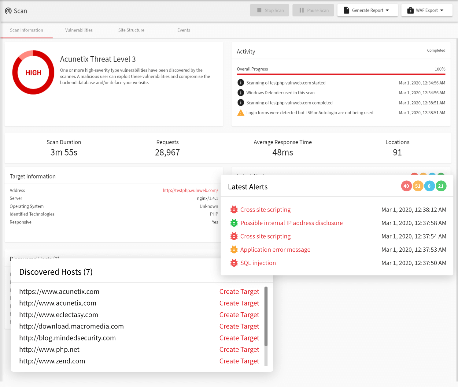 acunetix web vulnerability scanner